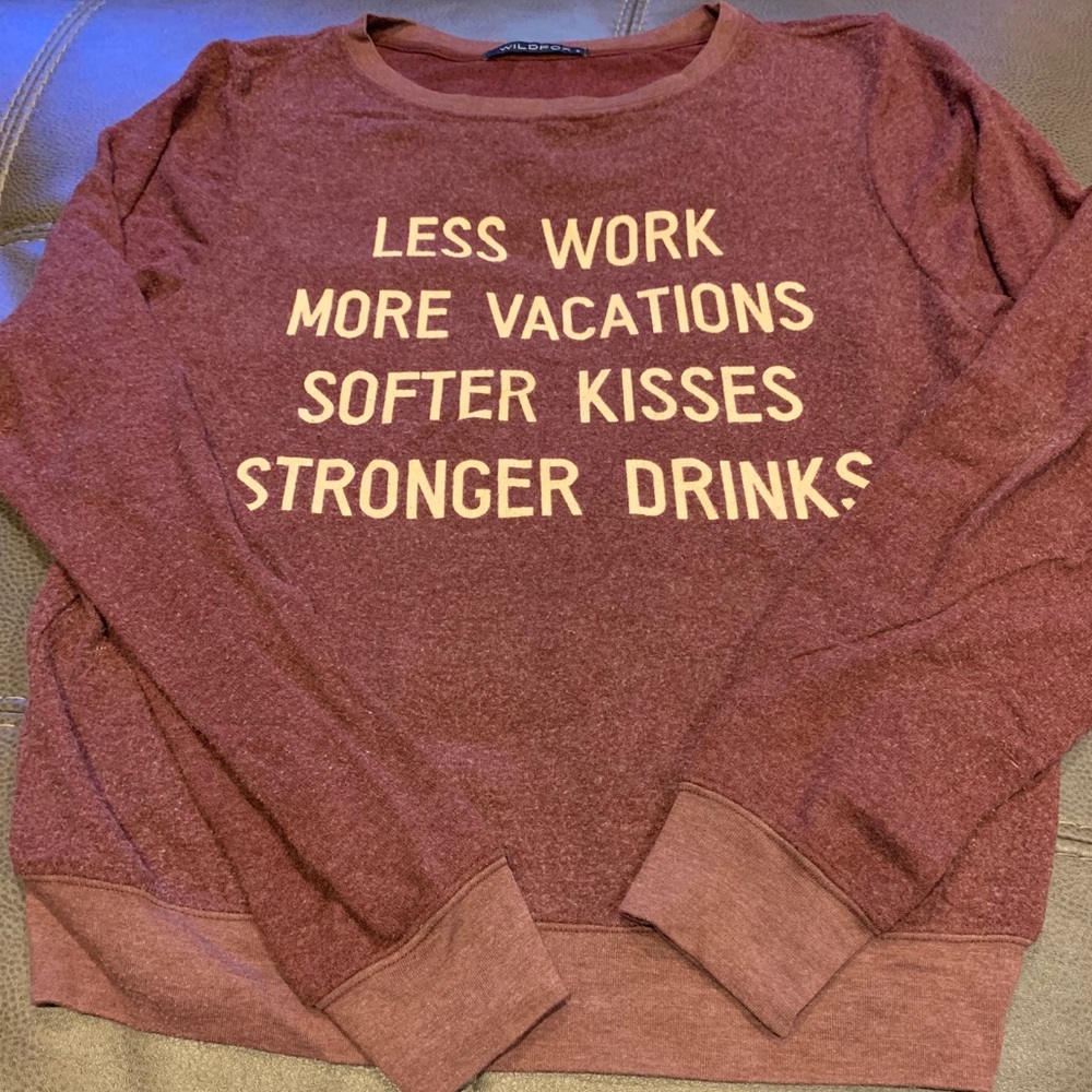 WildFox sweater in wine, size small